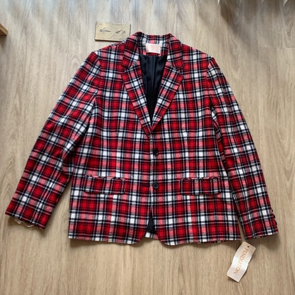 Pendleton Jackets & Blazers - NWT Vintage Pendleton Tartan Plaid Wool Blazer Jacket